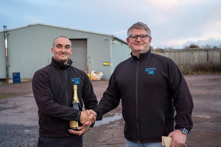 Ben Craig and Warwick Hiley at the new Motorbikes 4 All site in Newent.